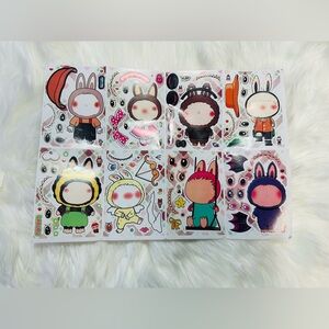 4 pack of 8 sheets total 32 sheet Cute Labubu Character Sticker Sheet